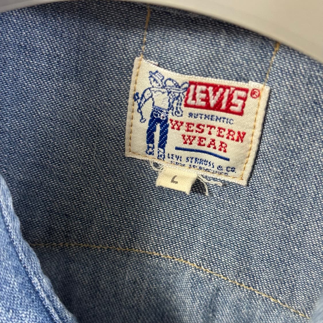 LVC 1955 리바이스 웨스턴 워싱 데님 셔츠 L 상품이미지2