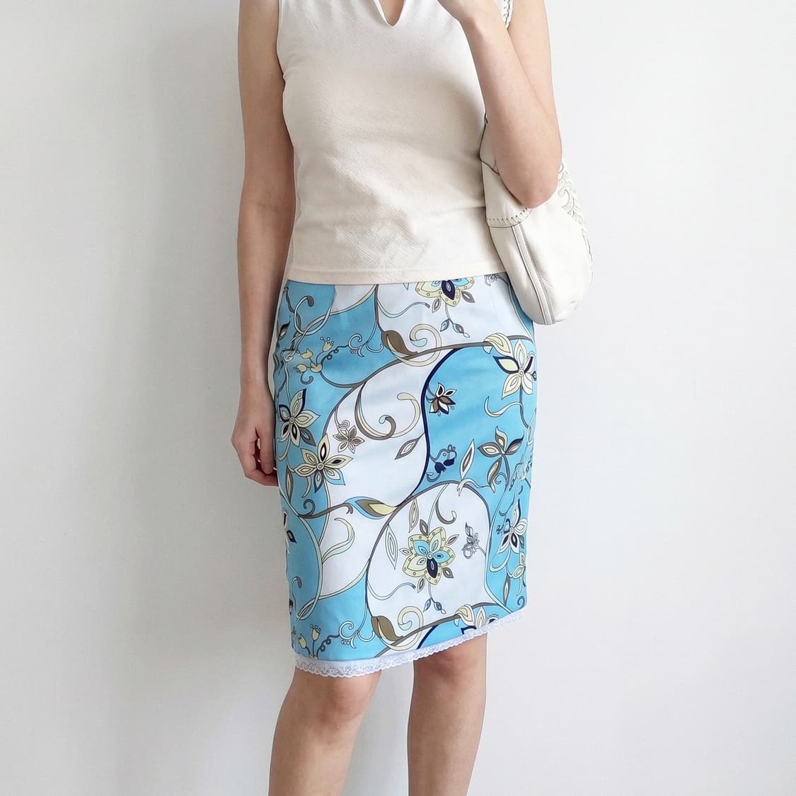 Mint fairy floral lace trim skirt 상품이미지2