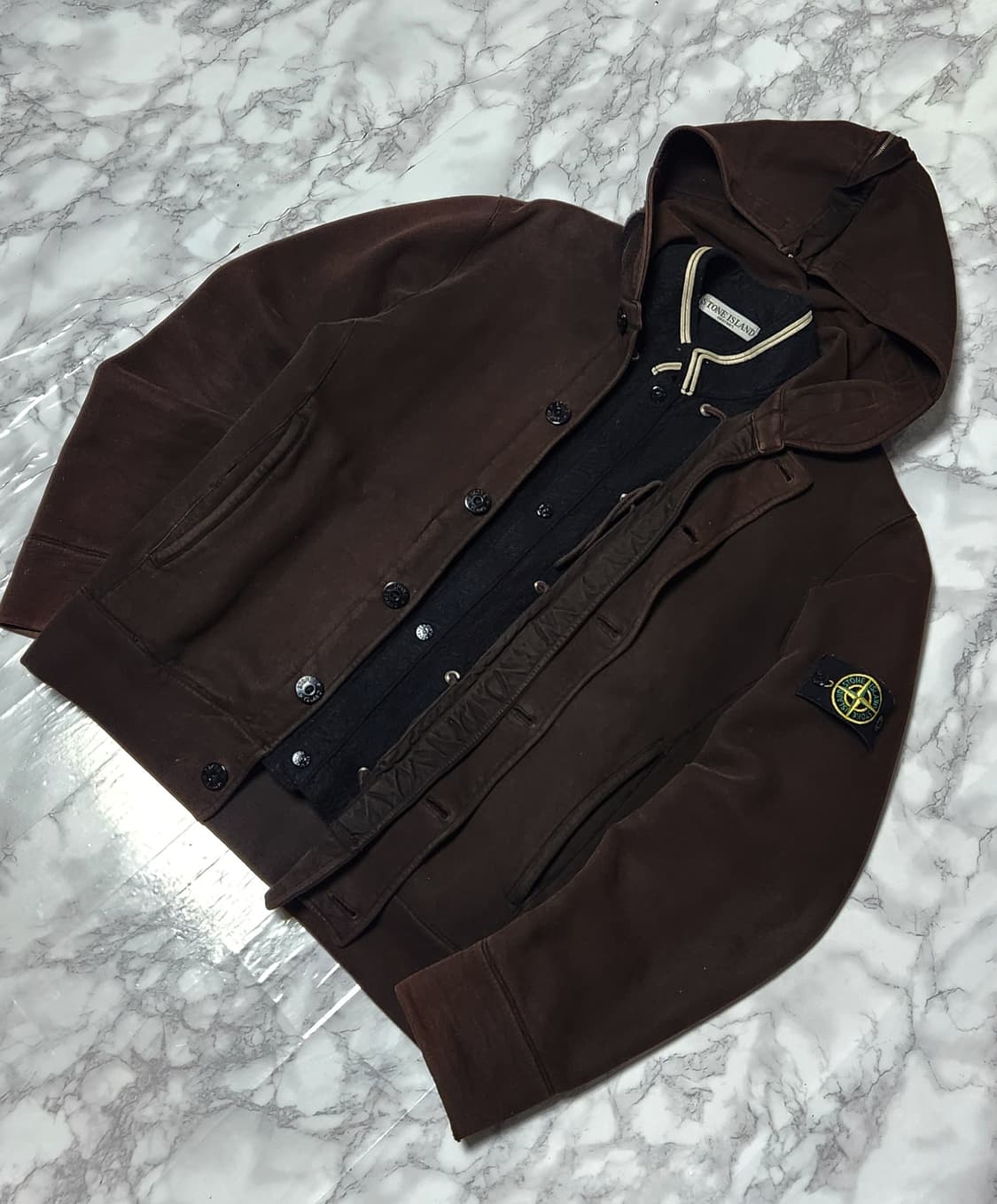 스톤아일랜드 06ss 내피 브라운 후드집업 자켓 상품이미지3