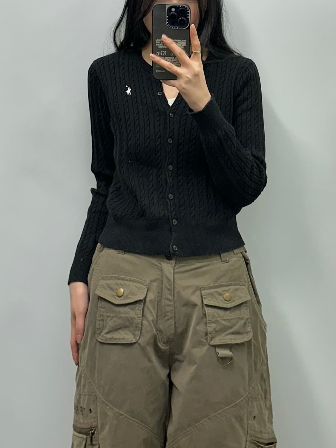 폴로 랄프로렌 블랙 꽈배기 니트 가디건 상품이미지1