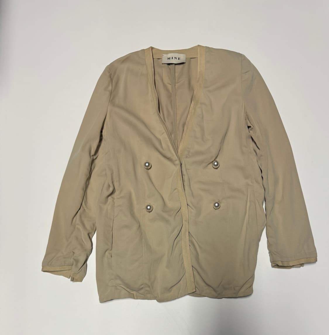 여성 한섬 마인 Made in Japan 일본 진주 자켓 베이지 S 상품이미지1