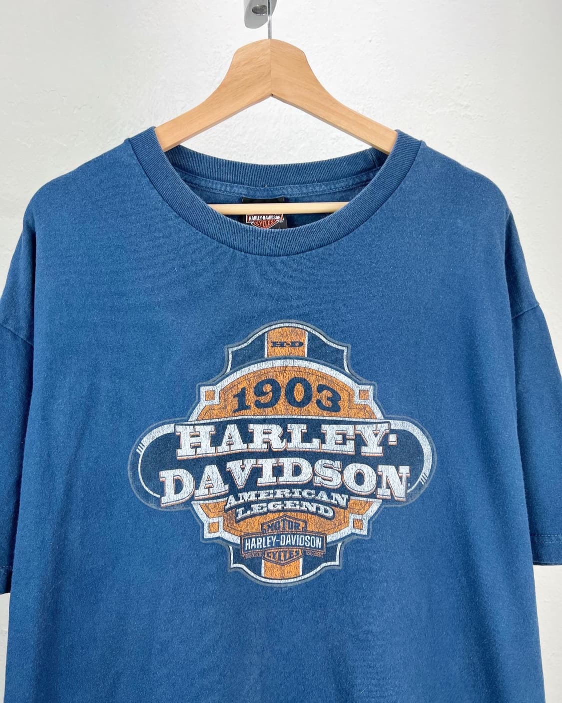 할리 데이비슨 블루 로고 프린팅 티셔츠  상품이미지2