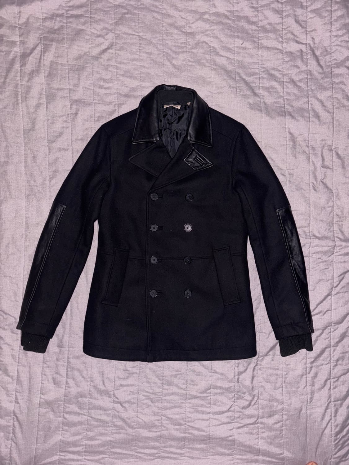 DKNY 레더 트리밍 피코트 상품이미지1