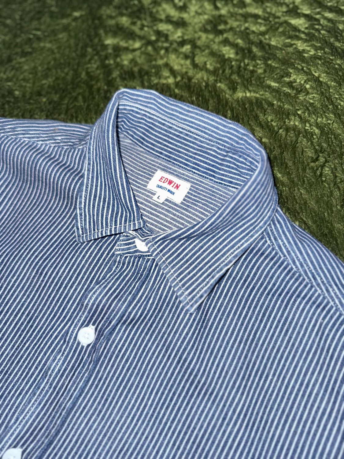 [L] EDWIN 에드윈 재팬 히코리 스트라이프 포켓 셔츠 상품이미지3