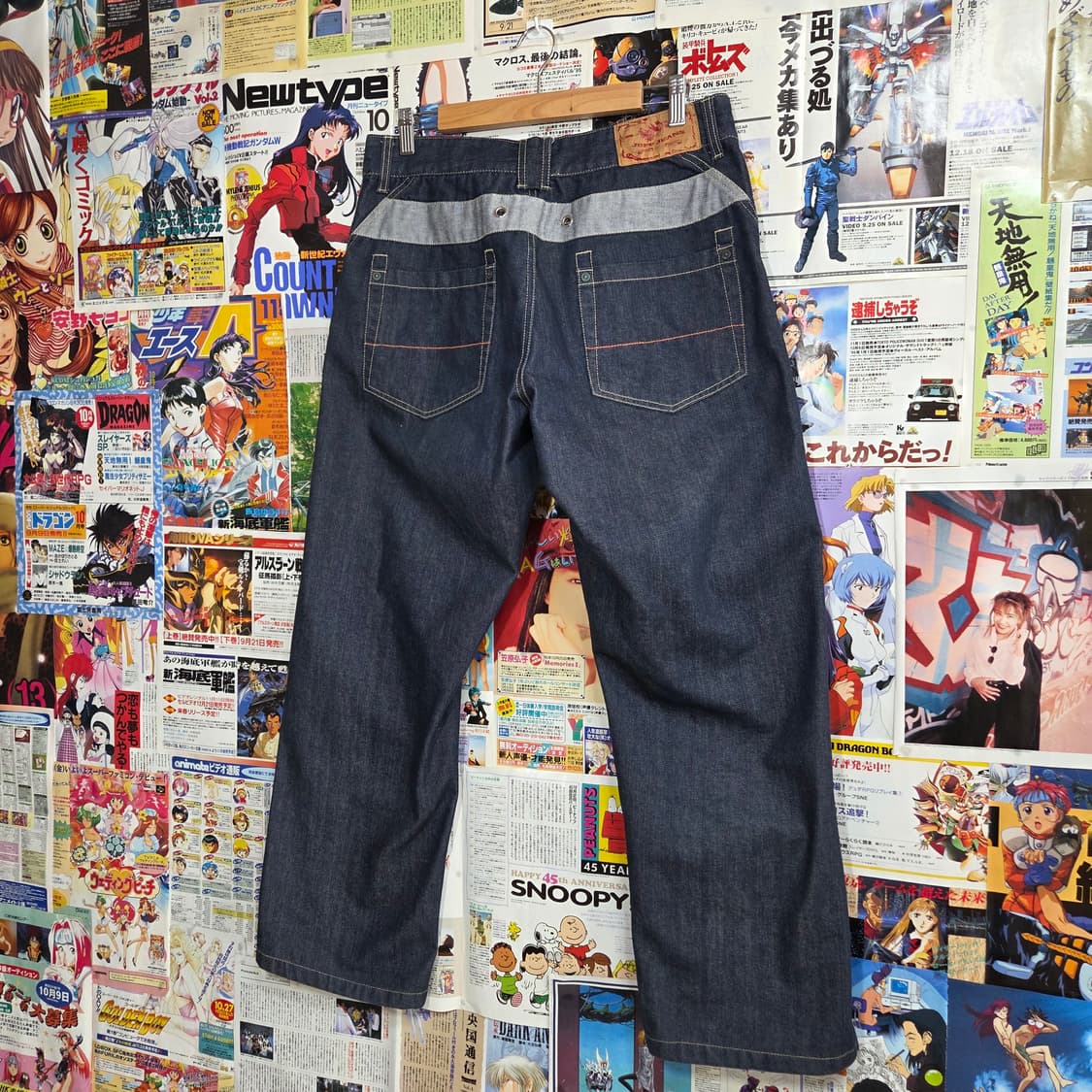 빈티지 진청 배색 오버핏 데님 팬츠 상품이미지2