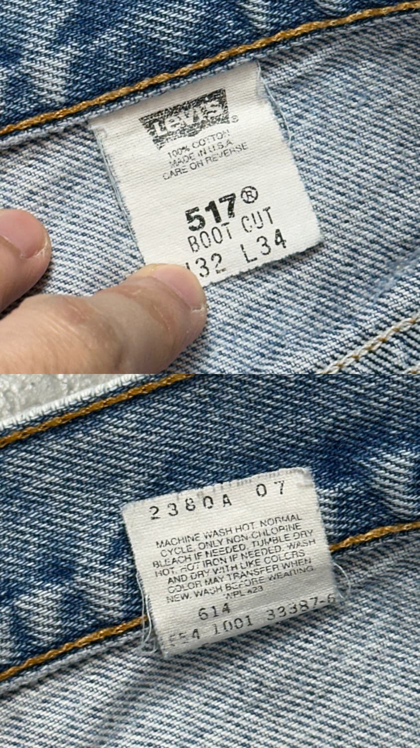 90's USA Made 리바이스 517 부츠컷 플레어진 상품이미지9