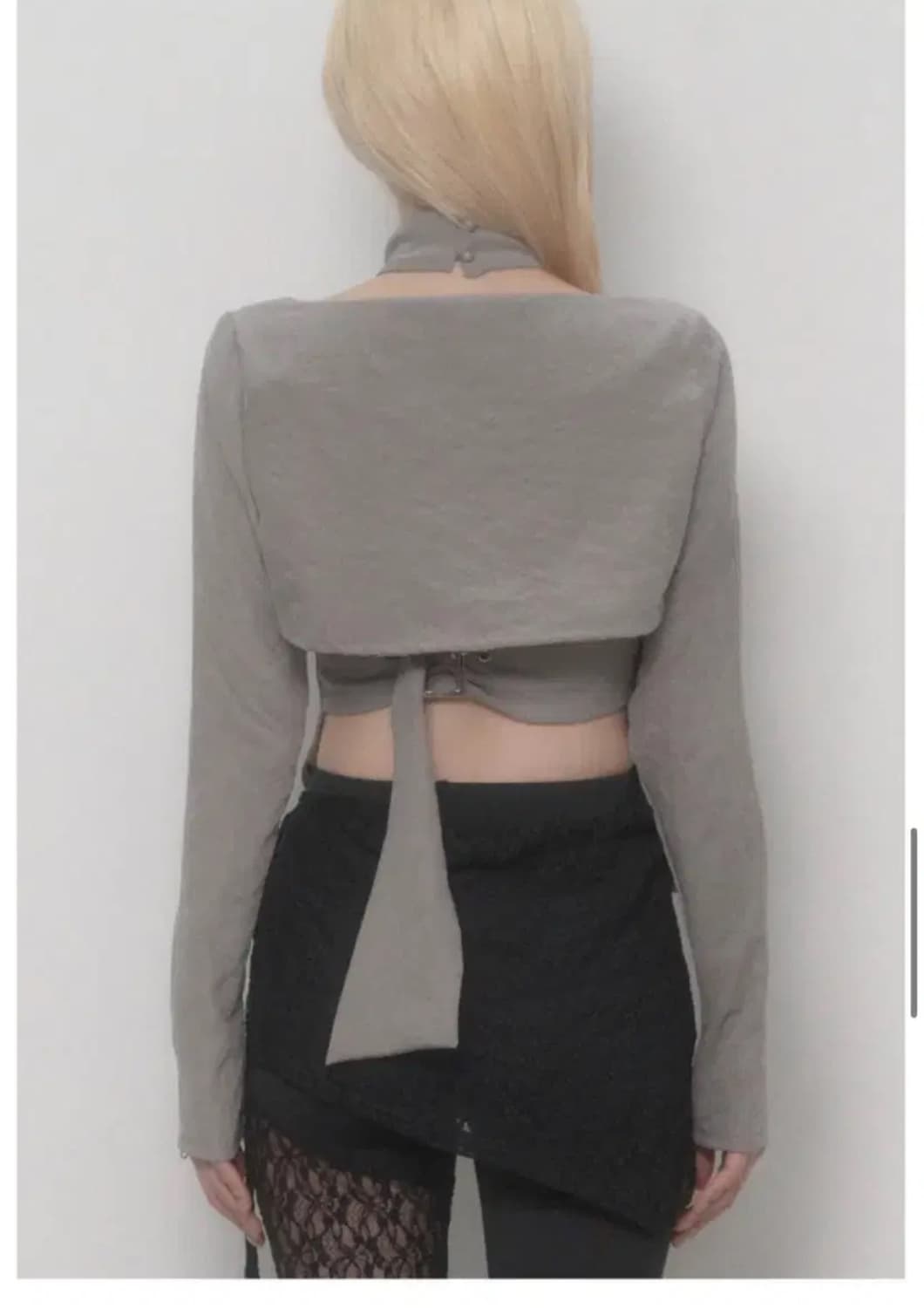 에트오소메 온오프 체인 볼레로 가디건 그레이 etre au sommet 상품이미지2
