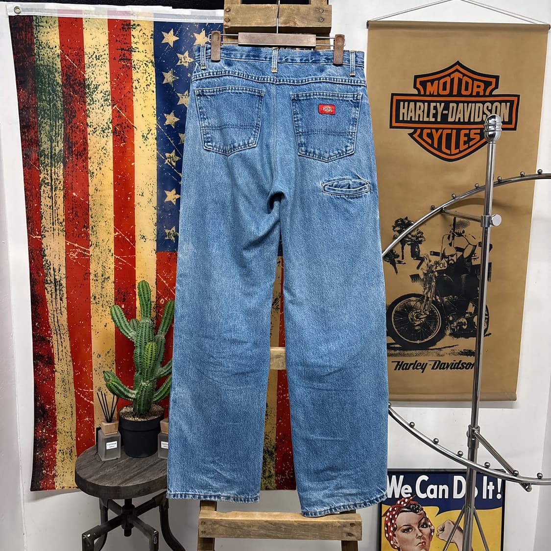 디키즈 릴렉스핏 더블니 스톤워싱 카펜터 워크 데님팬츠 N1232   상품이미지2