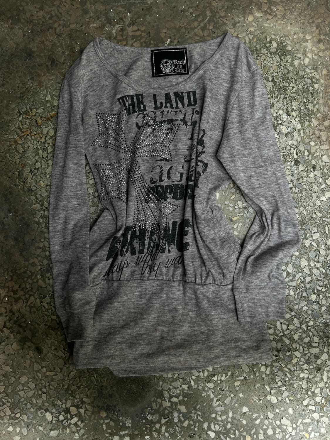 *rare design* JPN 00s 펑크 큐빅 윙 프린팅 롱슬리브 상품이미지3
