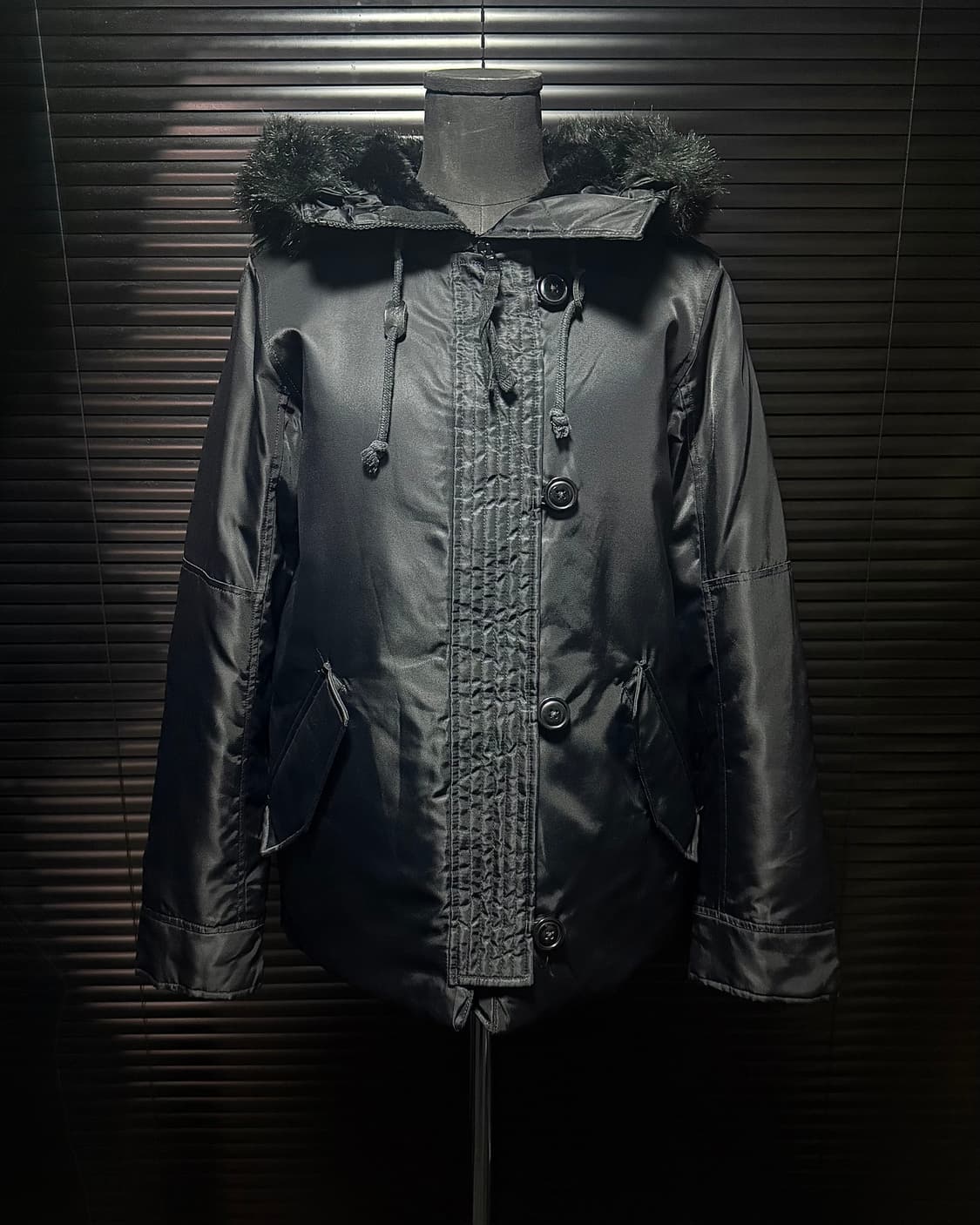 리바이스 N3B 야상 다운 패딩 점퍼 개파카 워크 자켓 털 퍼 블랙 S 상품이미지1