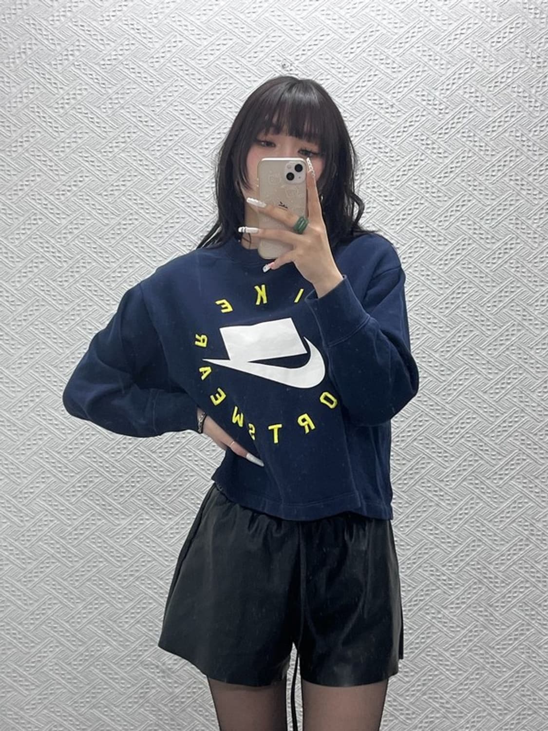 나이키 올드스쿨 레트로 스트릿 빅프린팅 크롭 맨투맨 S C11027 상품이미지2