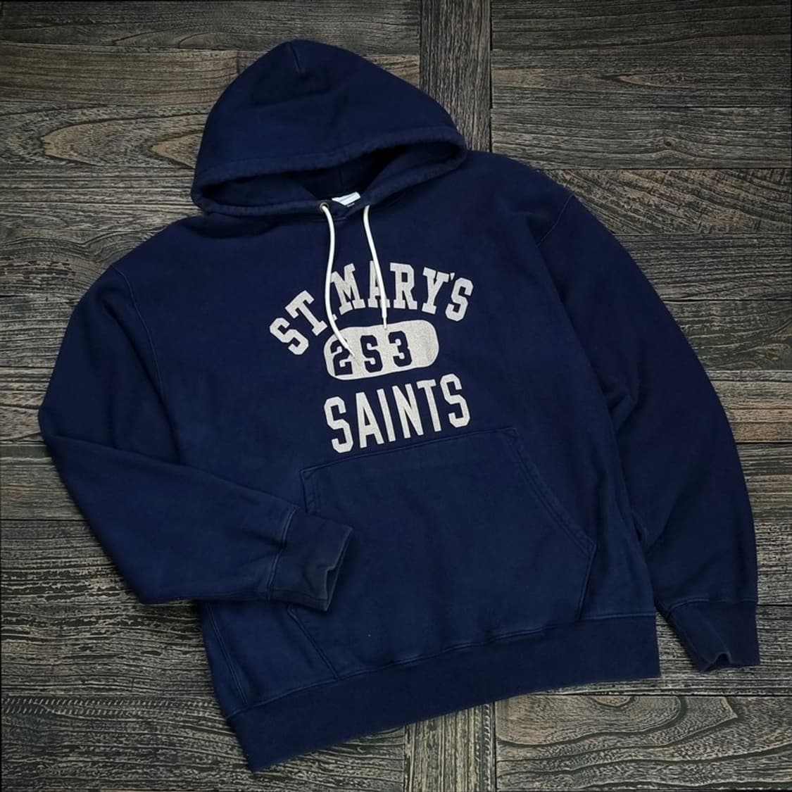 아웃스탠딩 그래픽 프린팅 오버핏 후드티 네이비 M16536 상품이미지1