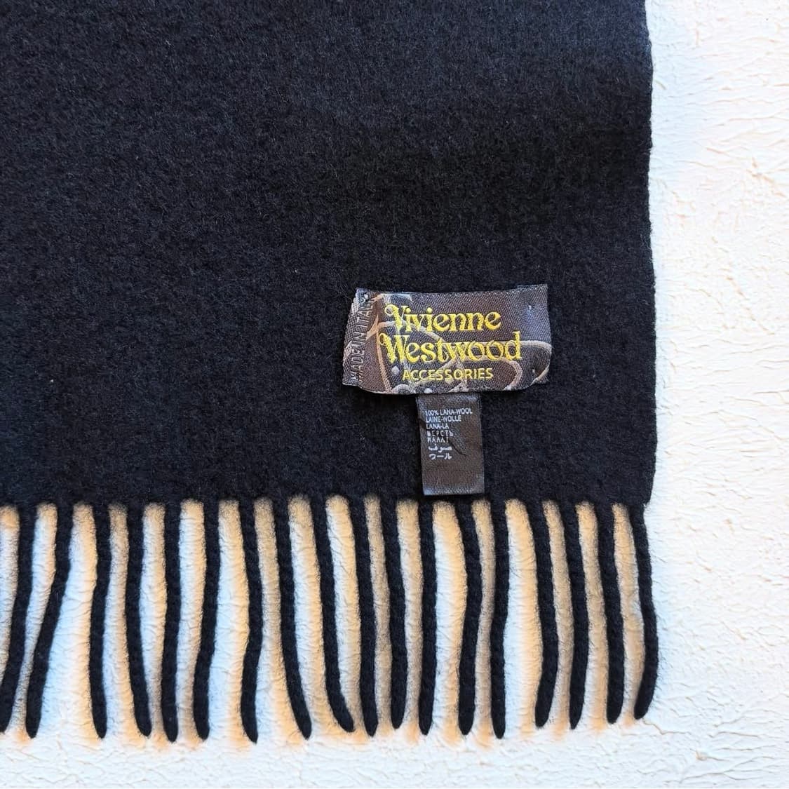 비비안웨스트우드 블랙 울 머플러 상품이미지5