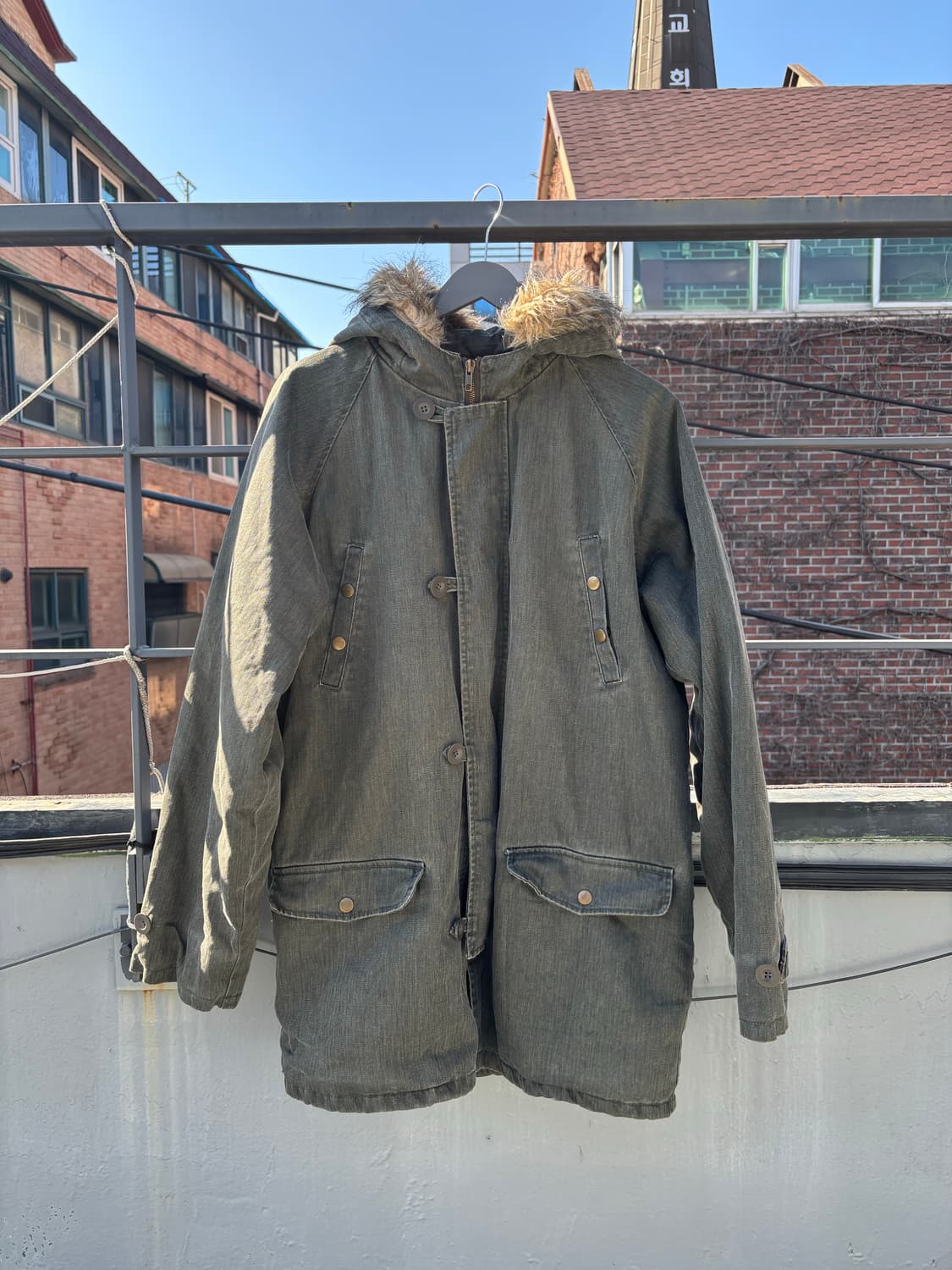 빈티지 퍼후드 야상 파카 상품이미지2