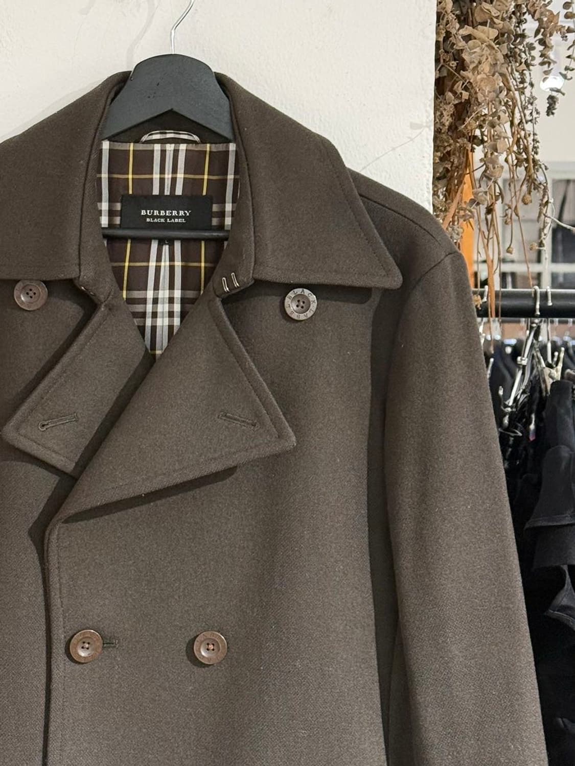 버버리 블랙라벨 다크브라운 울 피코트 상품이미지3