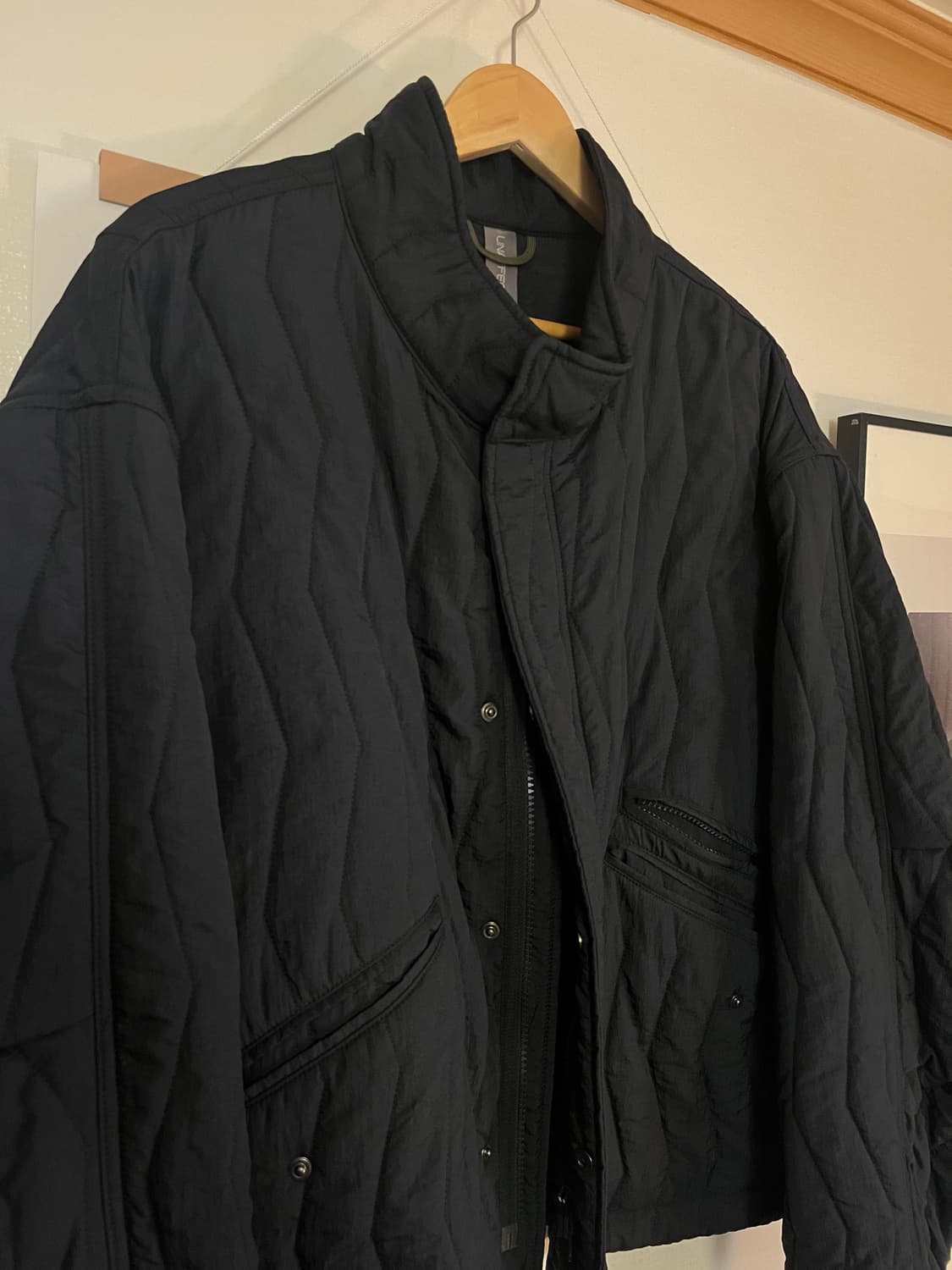 [L] 언어펙티드 21fw 퀼티드 퀼팅 블루종 자켓 네이비 상품이미지1