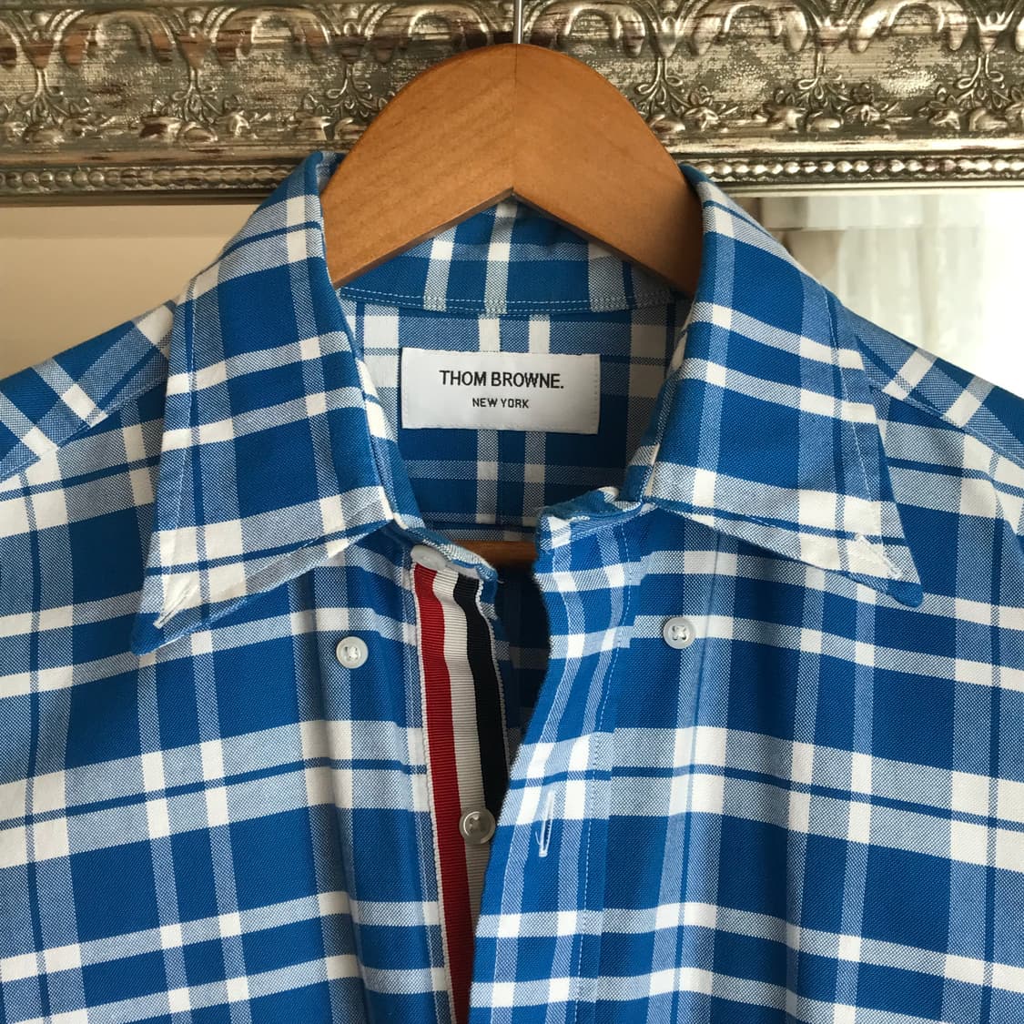 톰브라운 블루 체크 히든 삼선 옥스퍼드 셔츠 새상품! 상품이미지2