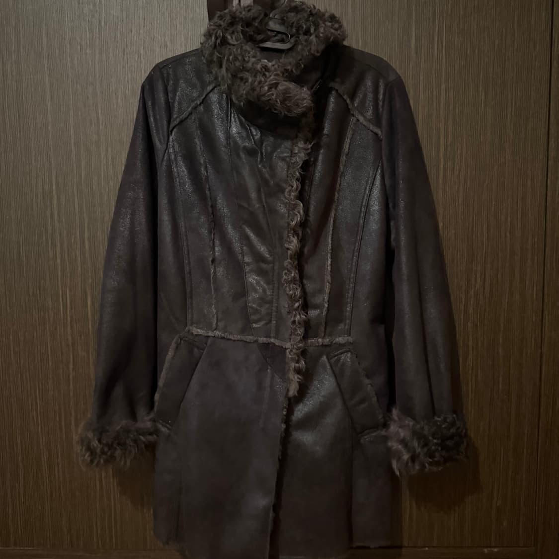 사선지퍼 하이넥 퍼자켓 상품이미지2