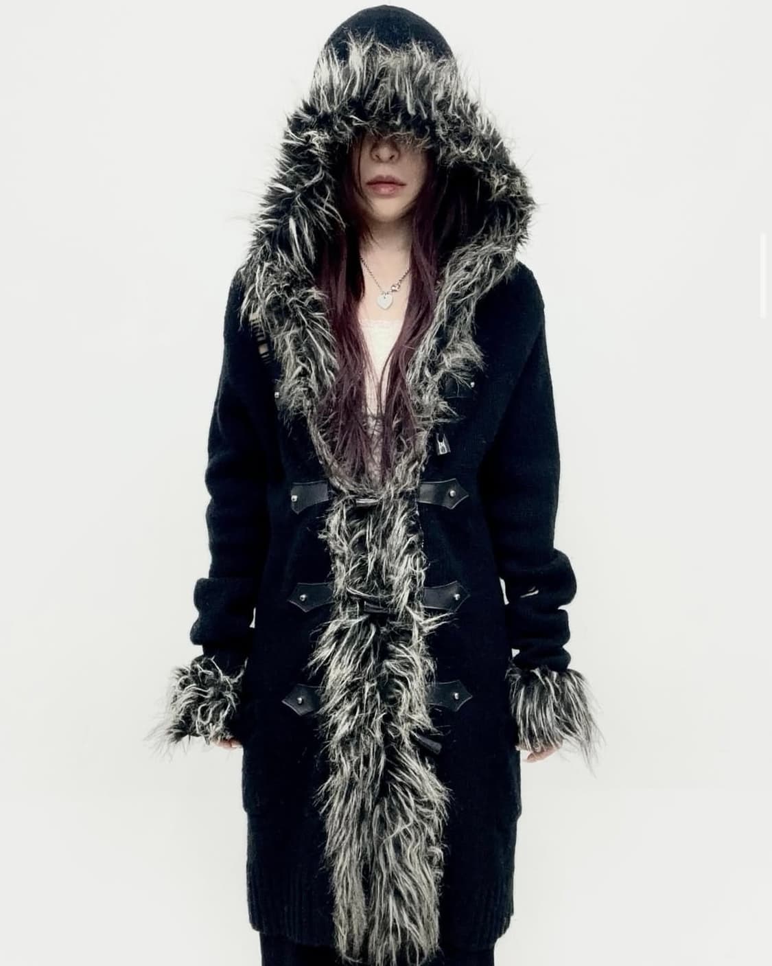 Midas Fur Trim Long Cardigan 상품이미지1