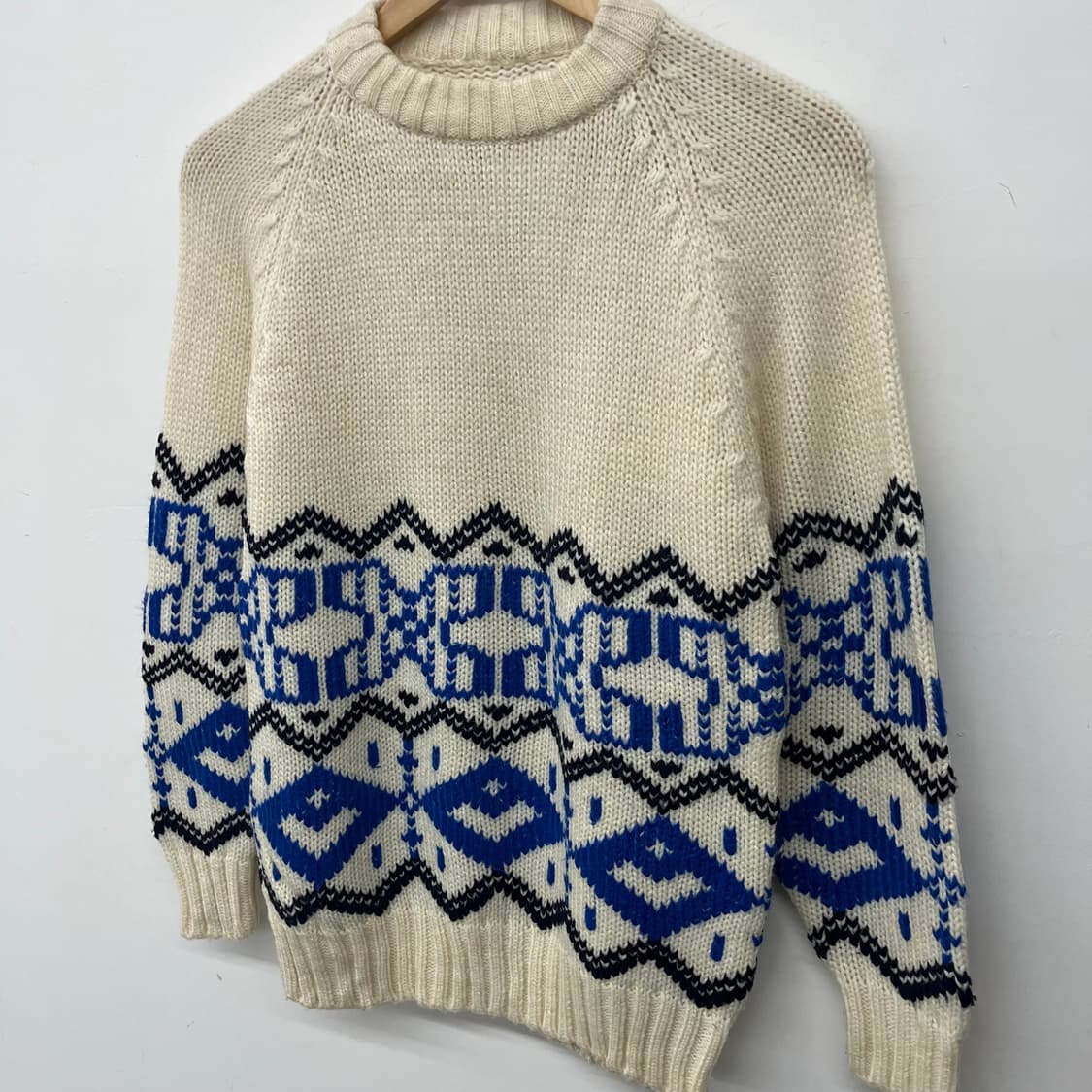 핸드메이드 아이보리 패턴니트 남L 상품이미지3