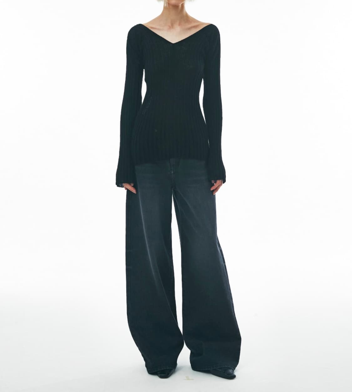 세터우먼 레인 미드라이즈 스트레이트 데님팬츠 블랙(M) 더콜디스트모먼트 상품이미지4