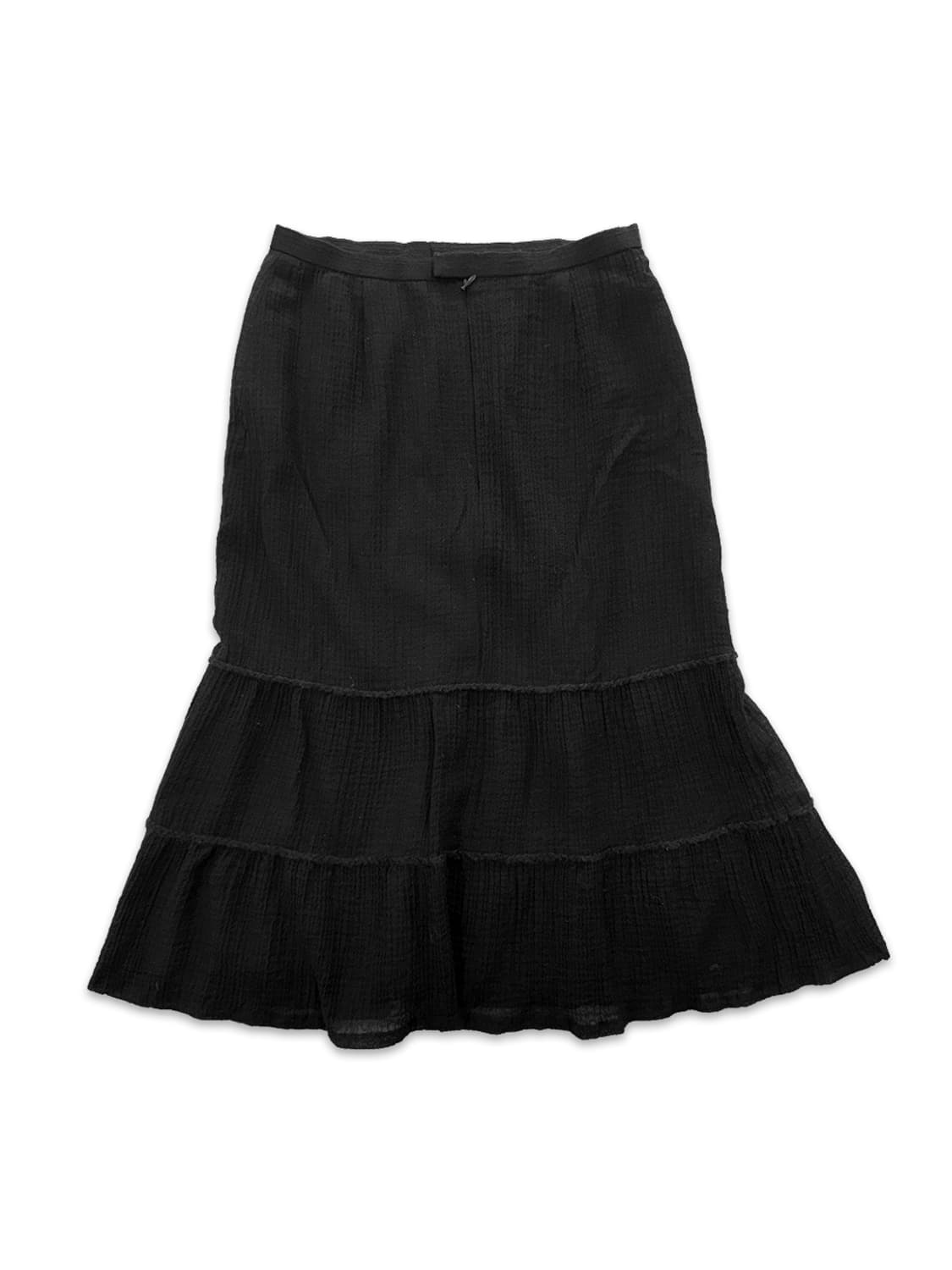 빈티지 블랙 프릴 미디 스커트 상품이미지4