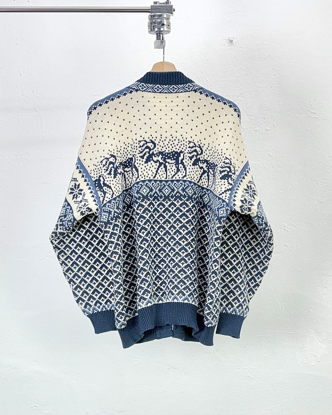 노르웨이 에스닉 앤티크 버진울 클래식 니트 가디건 상품이미지6