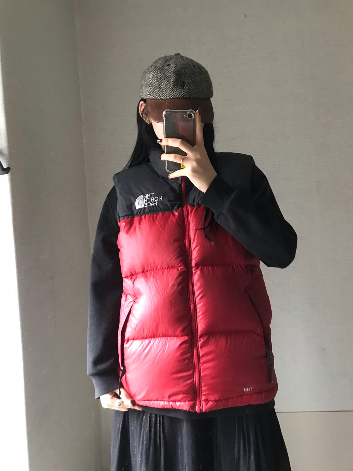 노페700 레드 눕시 패딩조끼 상품이미지4