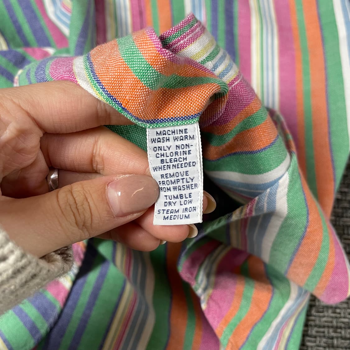 폴로 랄프로렌 블루포니 스트라이프 멀티 배색 긴팔 셔츠 커스텀핏 M 상품이미지8