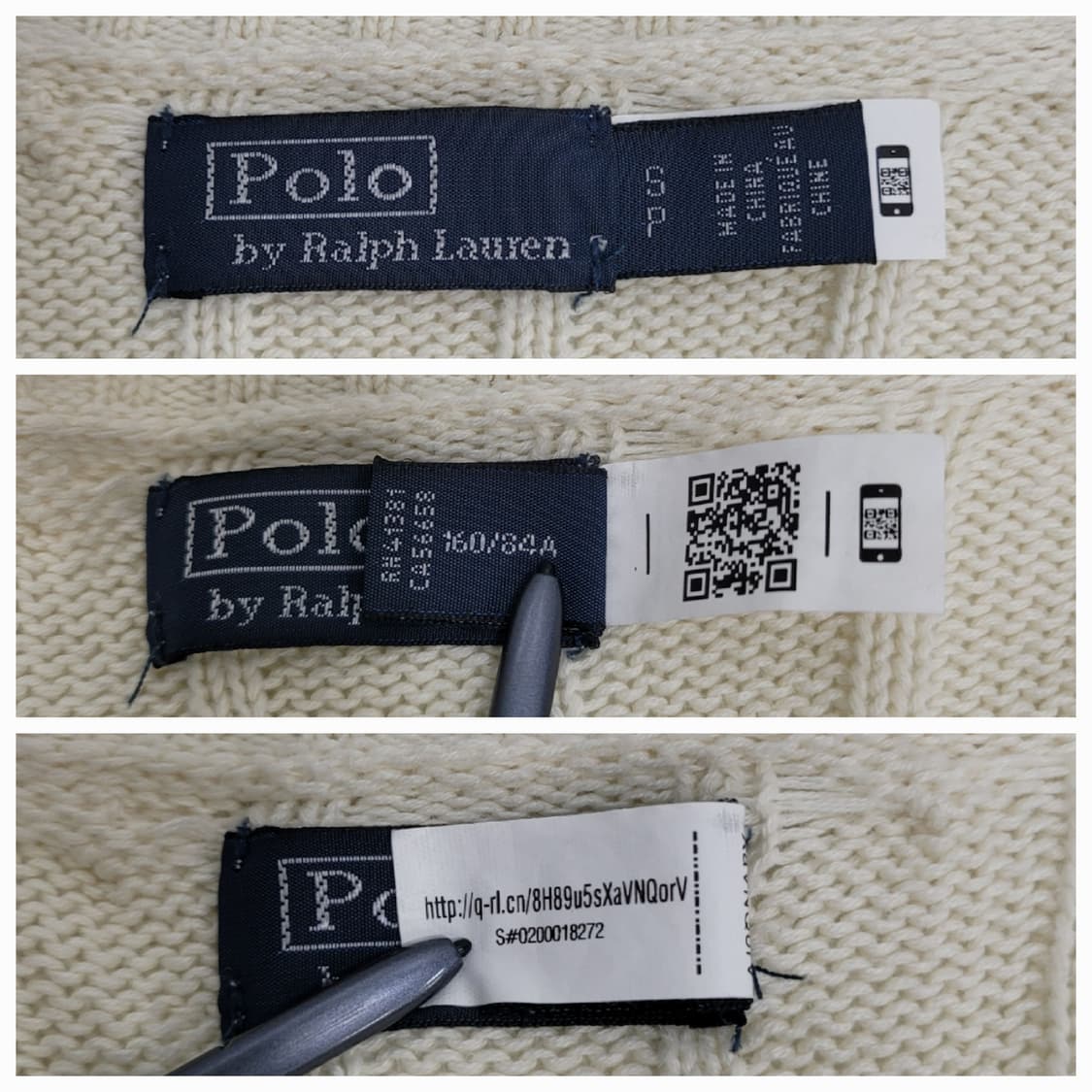 POLO 폴로 랄프로렌 브이넥 케이블 니트 스웨트 / 여 S 아이보리
 상품이미지8