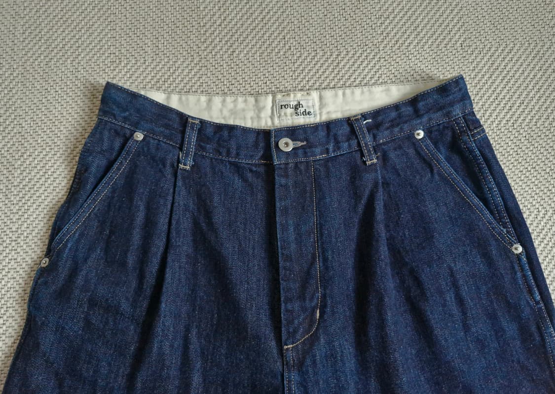 러프사이드 시그니처 드레이프 데님팬츠 원워시드  상품이미지2