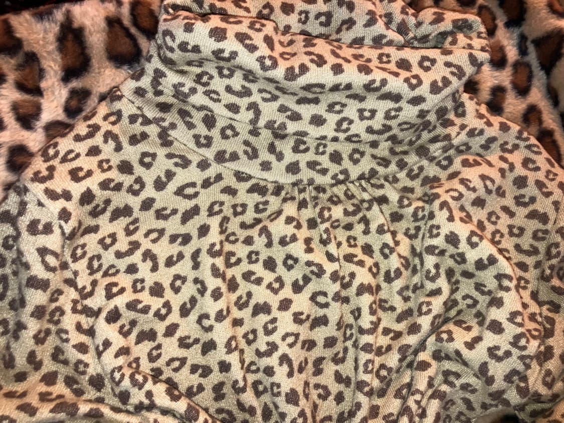 jpn 레오파드 목폴라 니트 티셔츠 상품이미지3