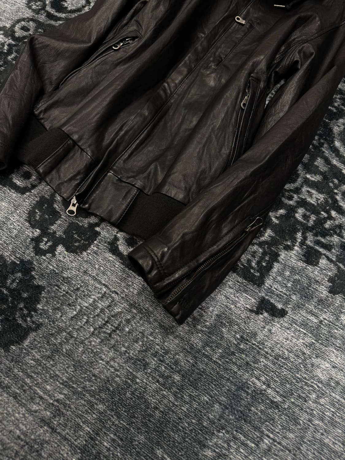 Back number sheep skin hood rider jacket 상품이미지5