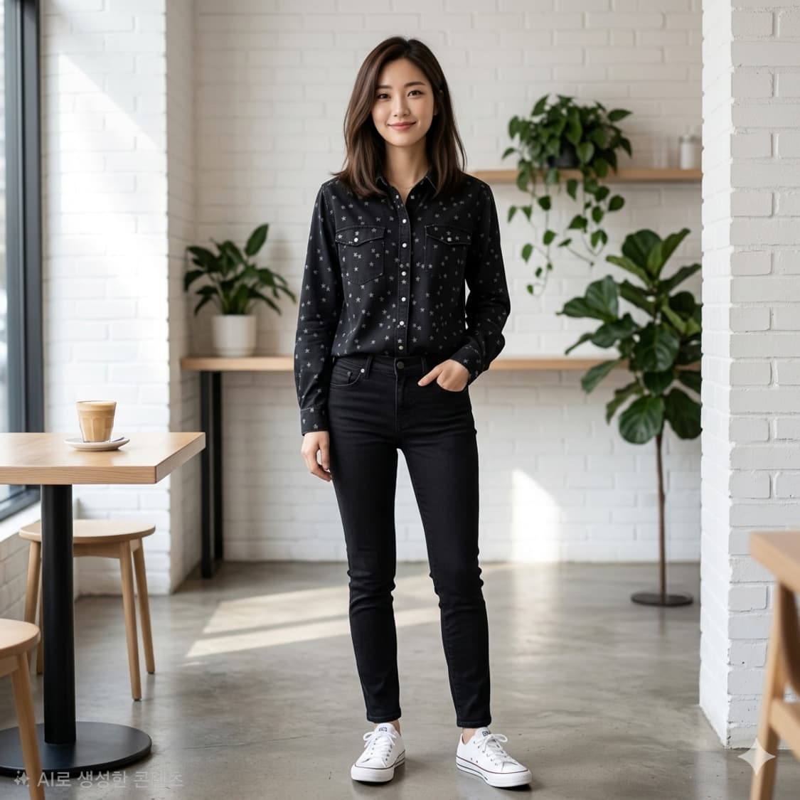ZOE KARSSEN 별 패턴 스냅 셔츠 상품이미지1