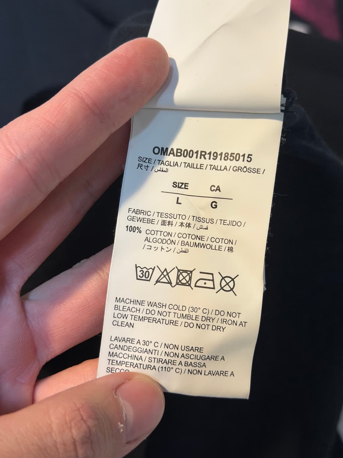 오프화이트 19ss 스텐실 애로우 롱슬리브 블랙 상품이미지6