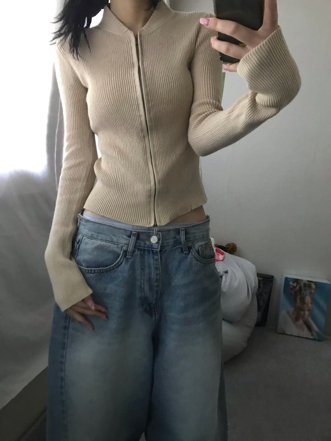 아르마니 딱붙핏 니트집업 상품이미지1