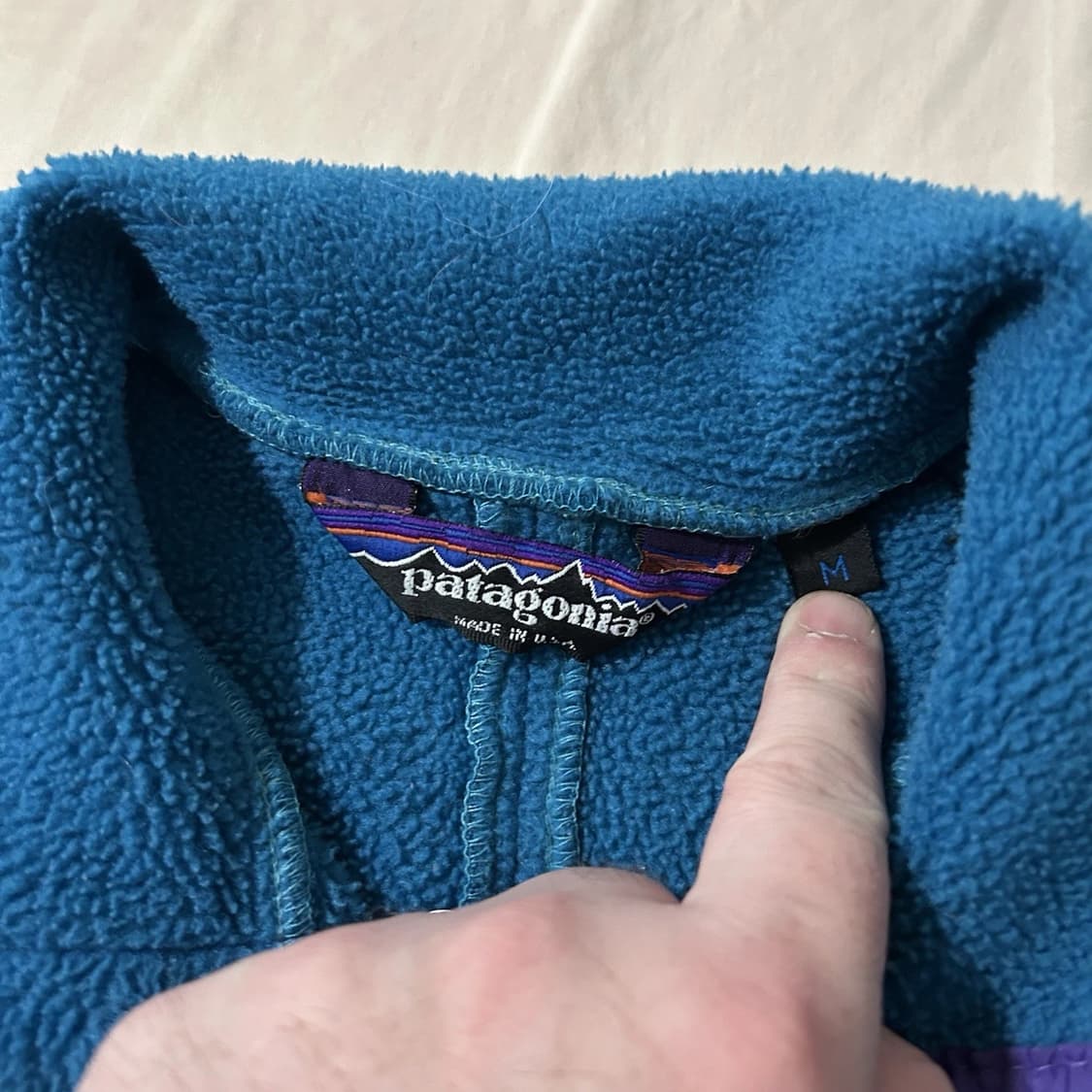 80s 파타고니아 신칠라 스냅-T 블루/퍼플 상품이미지3