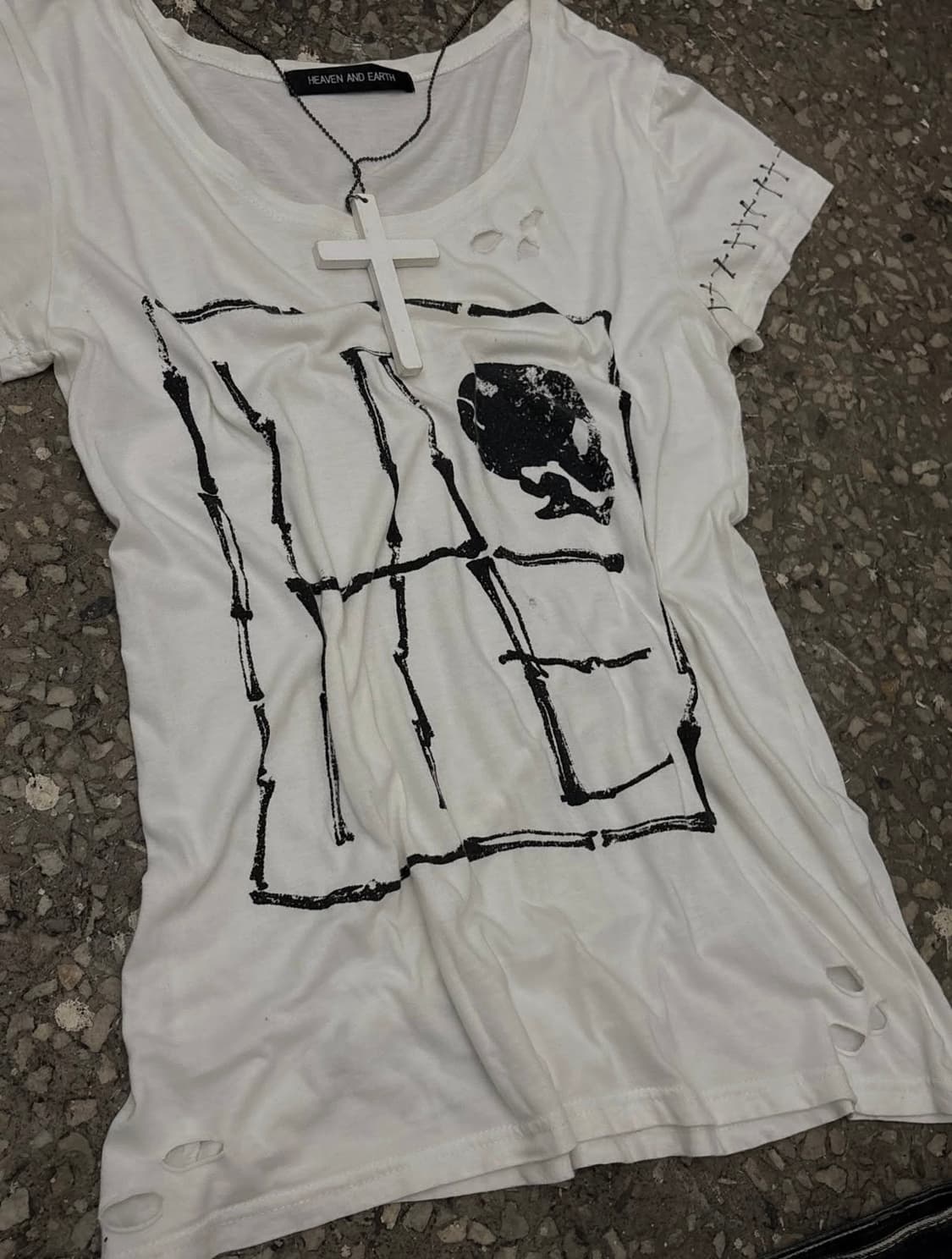 Heaven&Earth Skull Printing Detail Top 상품이미지2