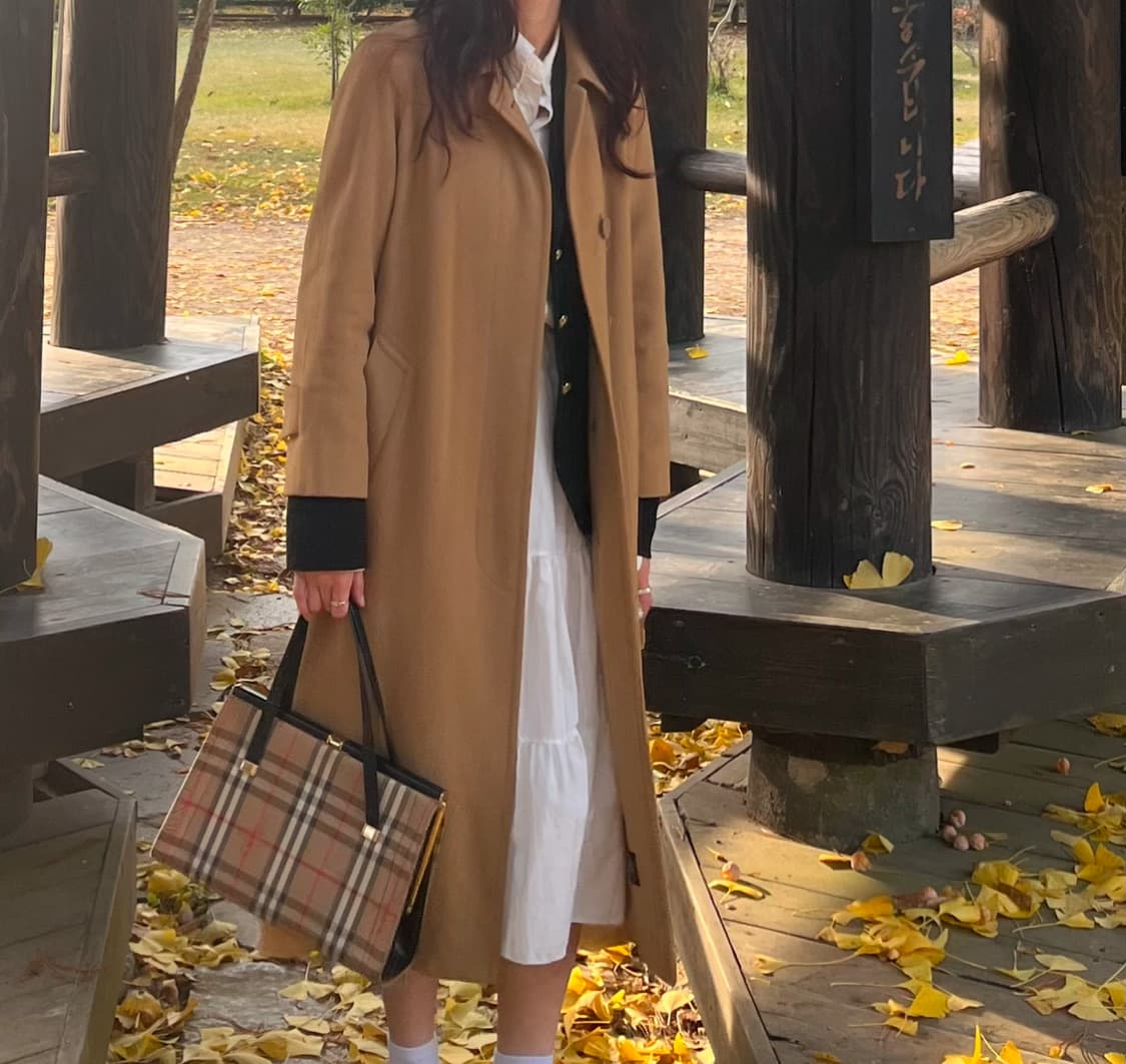 버버리 울 롱코트 카멜 브라운 상품이미지1