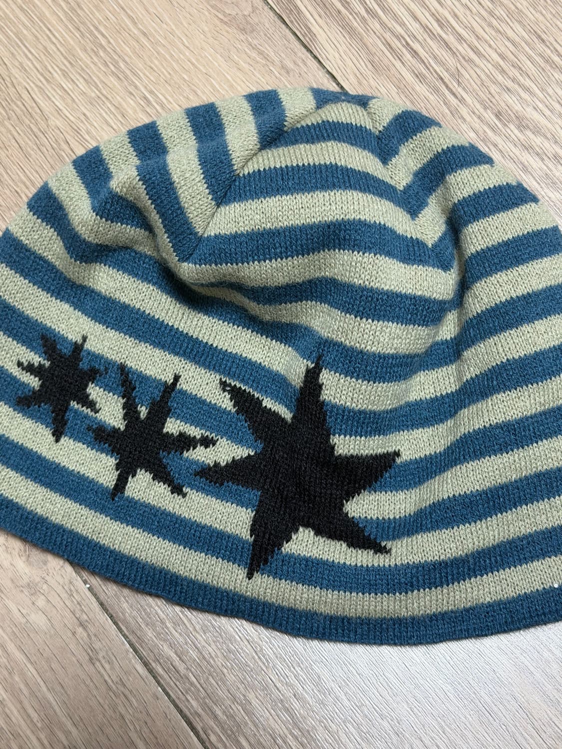 탄산 마그네슘 자카드 스트라이프 비니 블루 상품이미지3