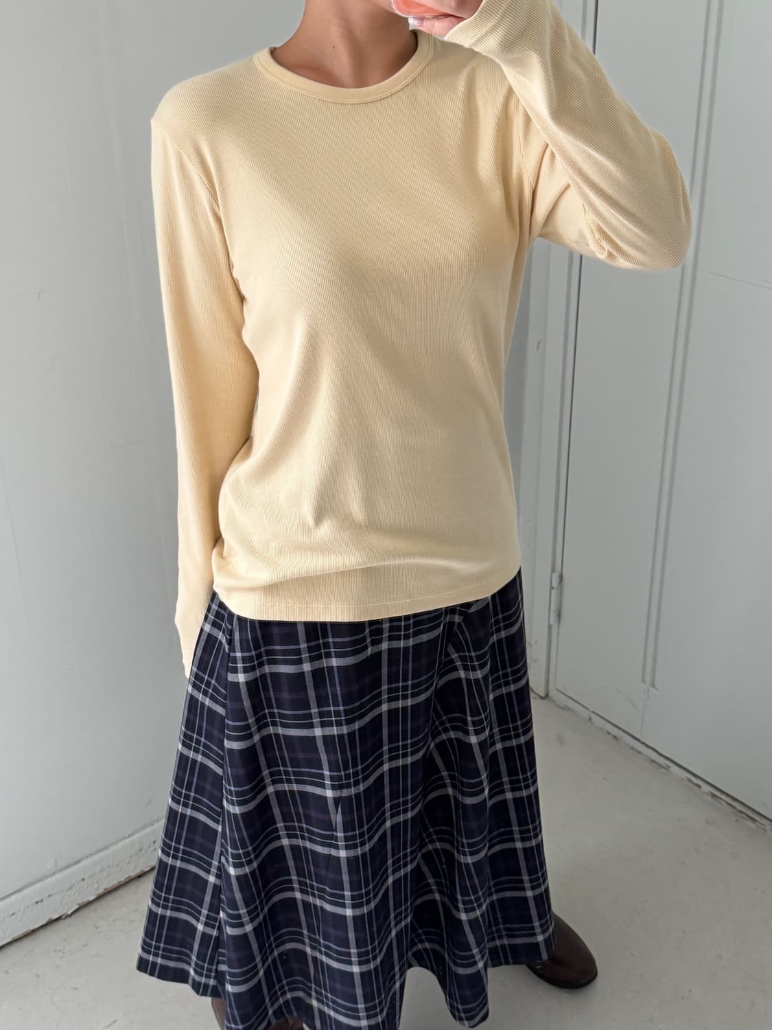 일본빈티지 엘로우 롱슬리브 상품이미지2