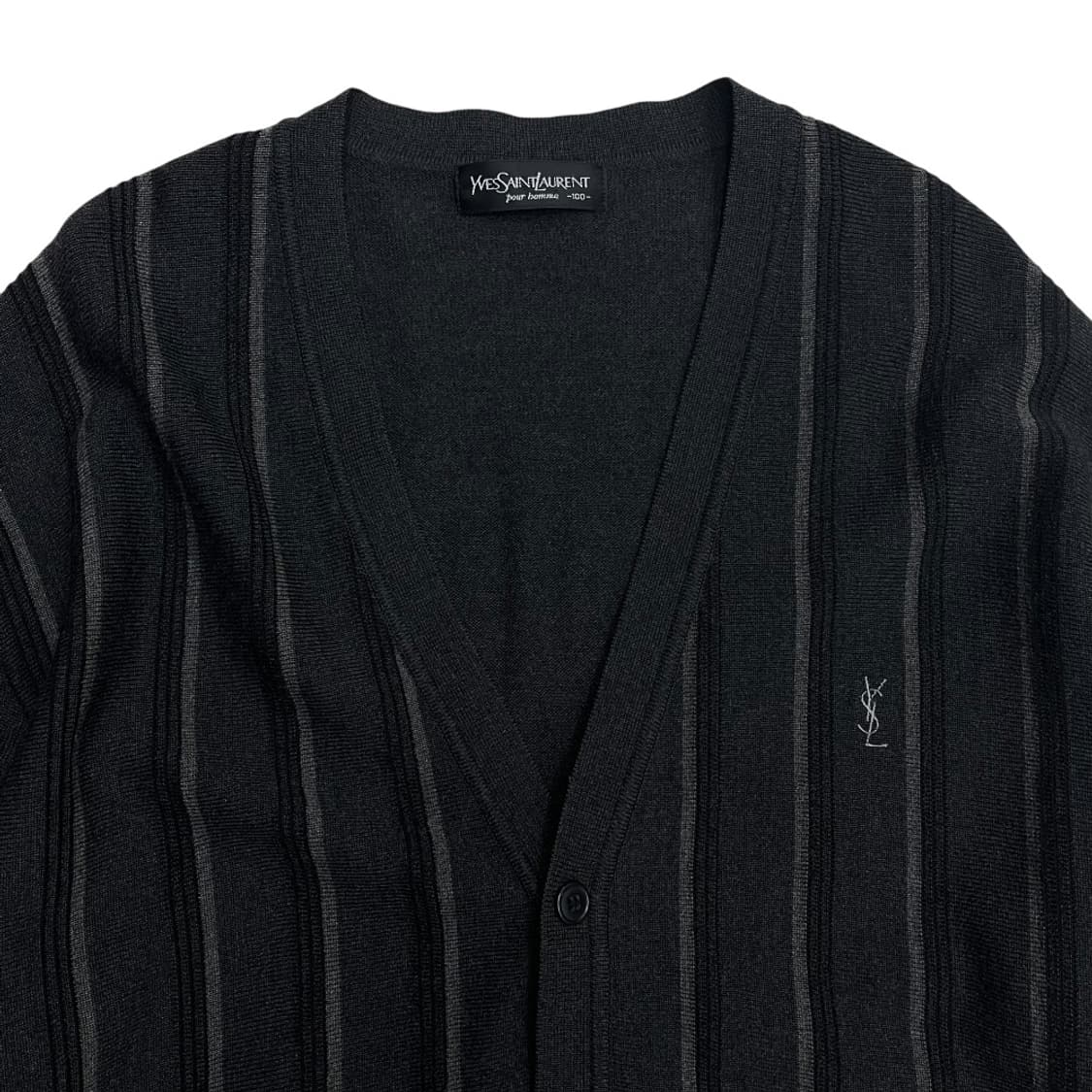 입생로랑 그레이 단가라 차콜 가디건 100 상품이미지4