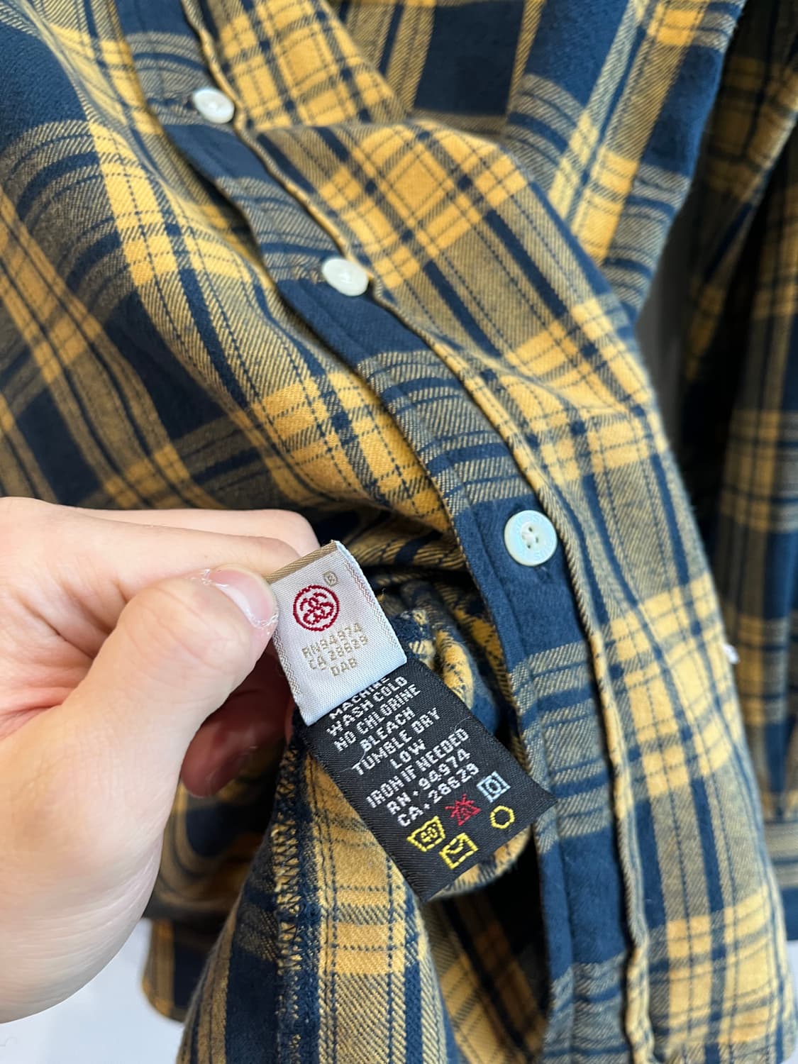 스투시 포켓 옐로우 플란넬 체크 셔츠 M 상품이미지7