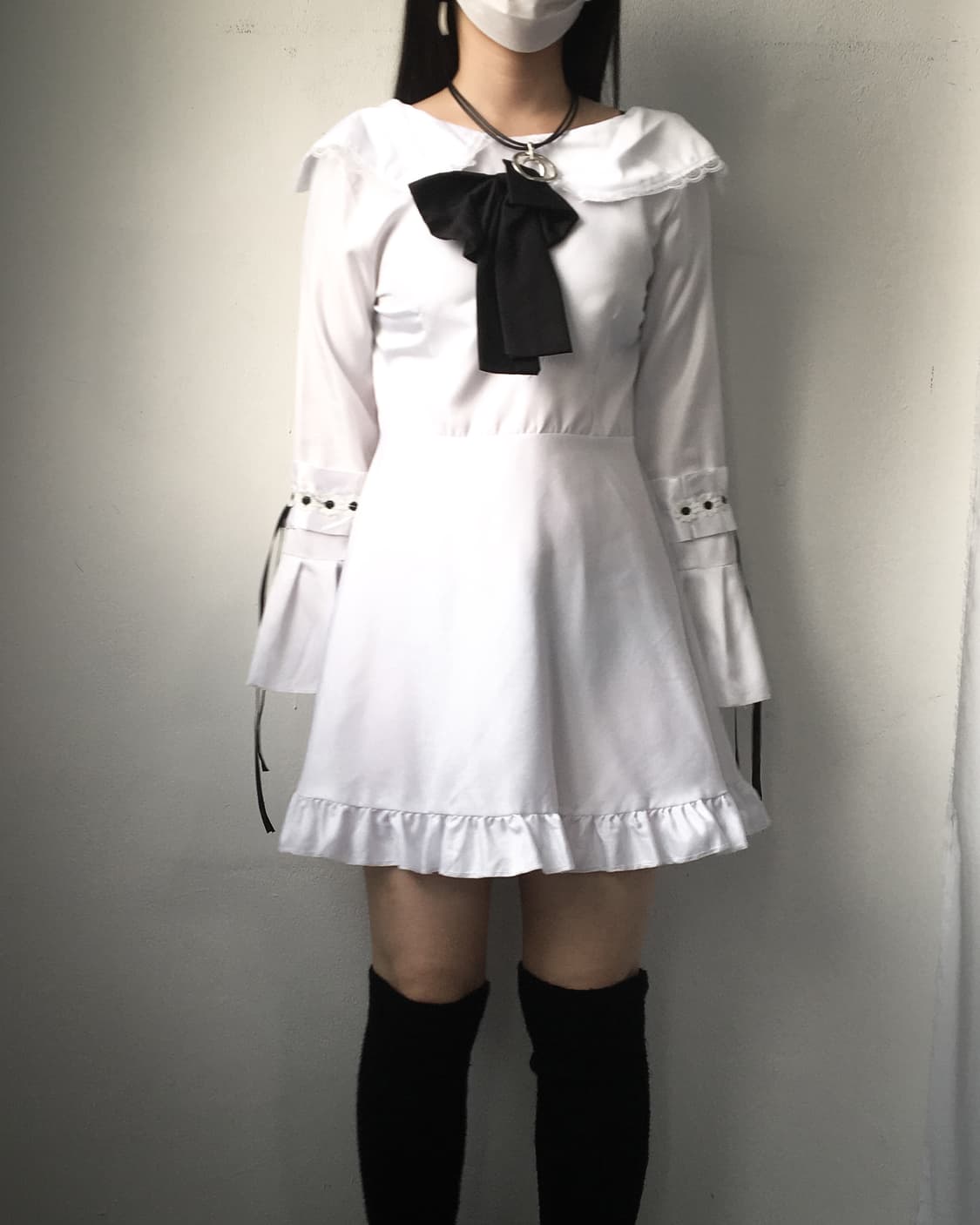 Frill ribbon dress 상품이미지1