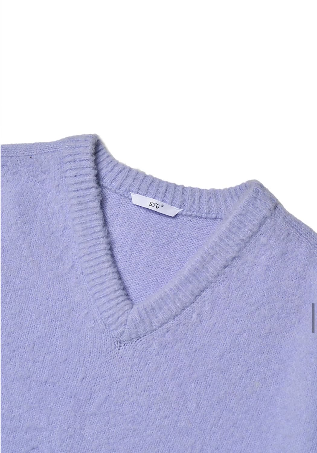 구매 / STU 부클 브이넥 니트 퍼플 M 상품이미지1