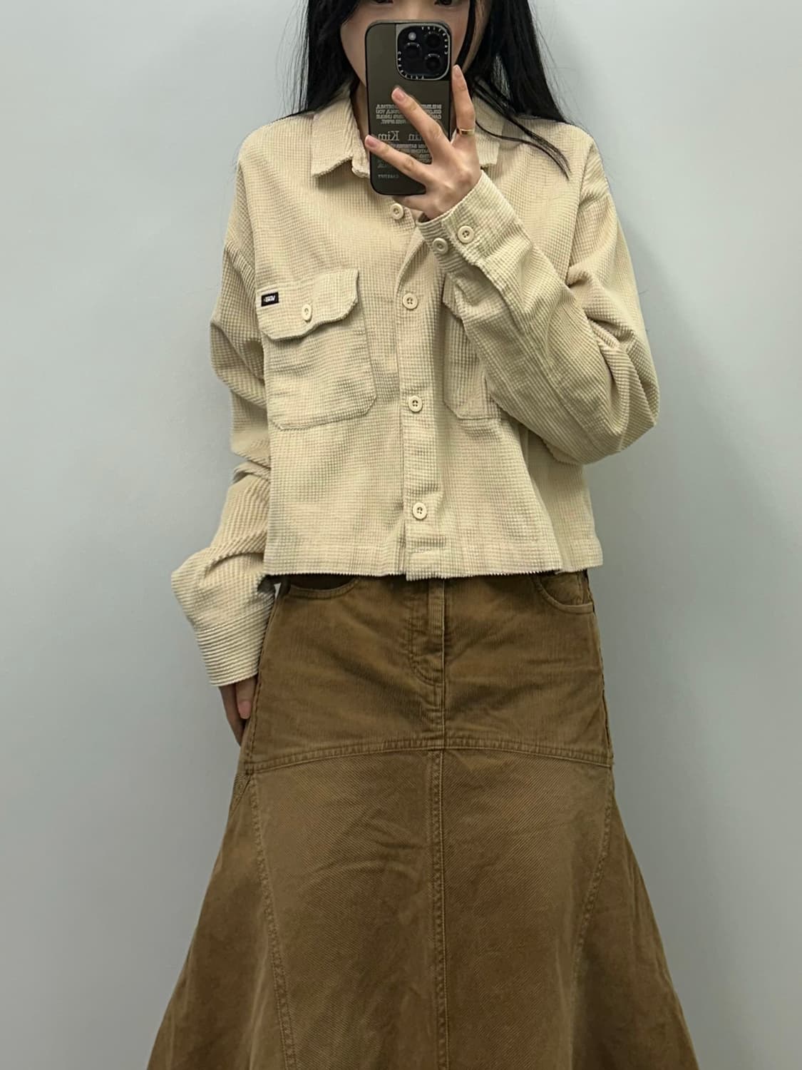 반스 포켓 베이지 코듀로이 셔츠 상품이미지1