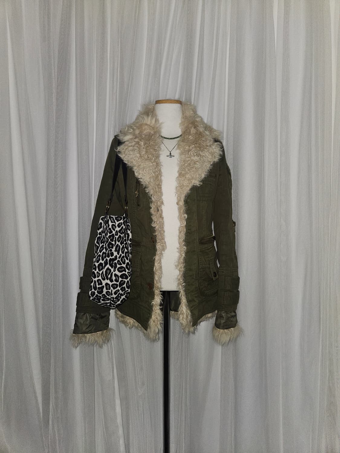 spiral girl 2000s y2k 오네갸루 히메 야상 코트 퍼자켓 상품이미지1