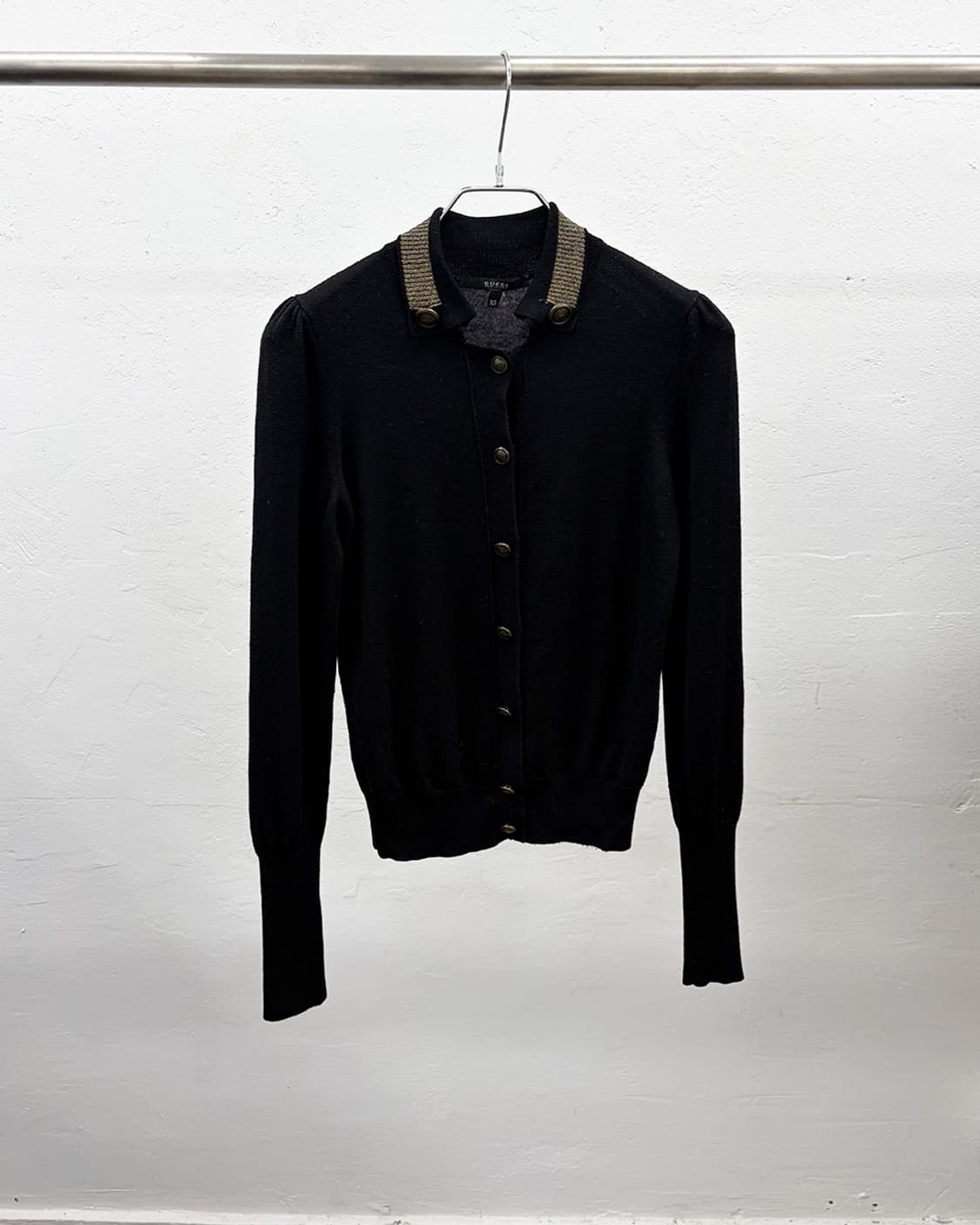 구찌 by 프리다 지아니니 2008F/W 메탈릭 칼라 니트 가디건 상품이미지1