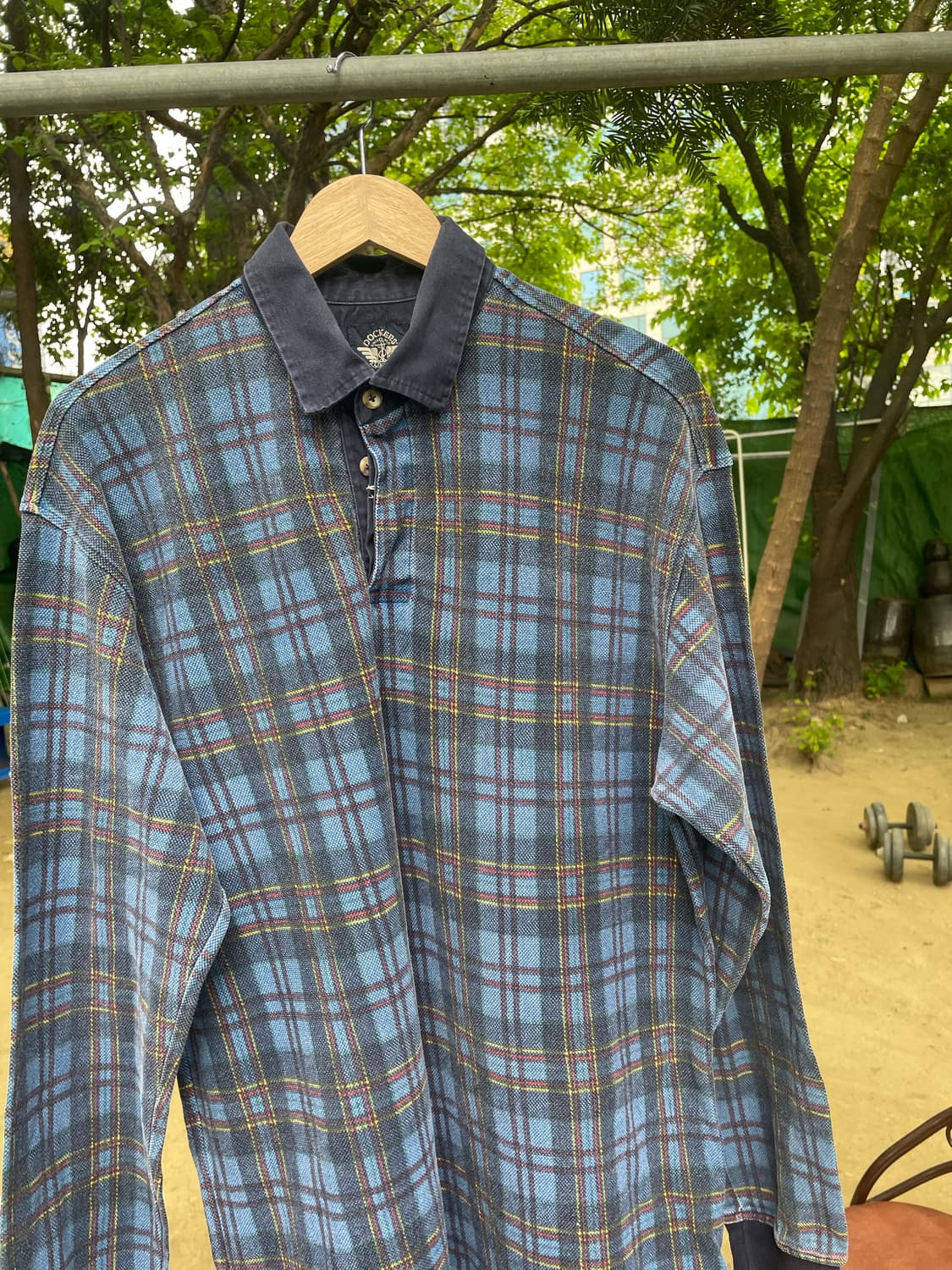 90s Dockers Levis 체크 카라티 상품이미지1