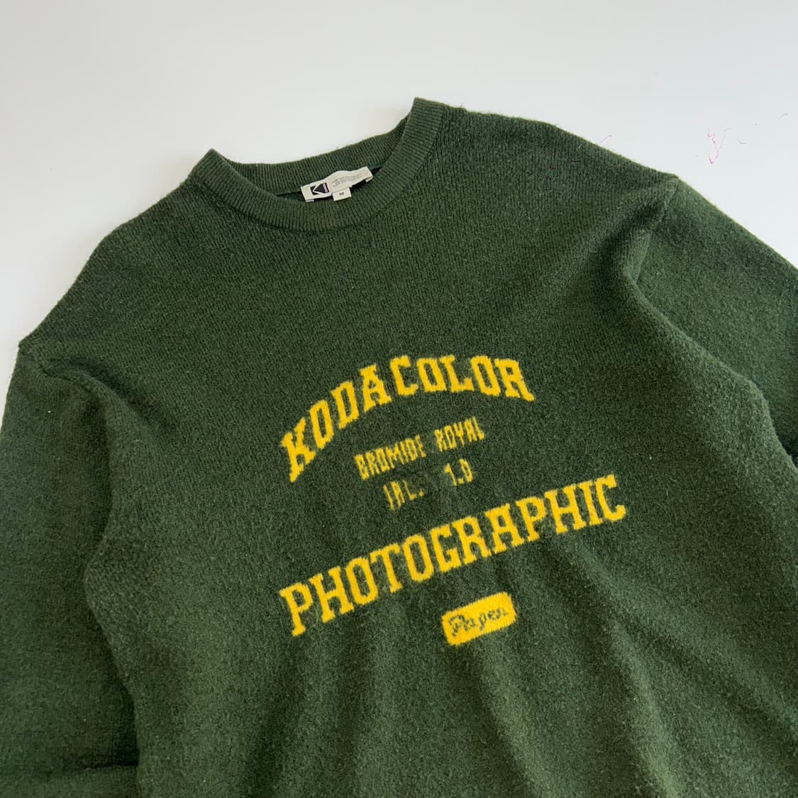 Kodak 코닥 옐로우 레터링 다크 그린 니트 상품이미지4